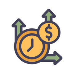 dollar money timer filled style