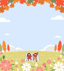 Naklejka premium Empty background for autumn advertising text.