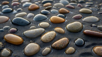 Smooth Beach Pebbles Against Gentle Waves