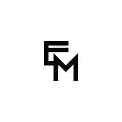EM monogram logo design letter text name symbol monochrome logotype alphabet character simple logo