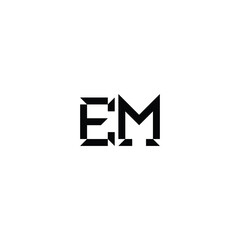 EM monogram logo design letter text name symbol monochrome logotype alphabet character simple logo