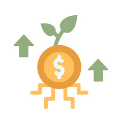 dollar currency investment flat style