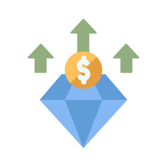 jewelry investment flat style