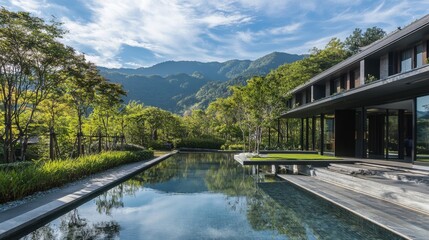 Fototapeta premium Exquisite Luxury Villa Resort with Sweeping Landscapes