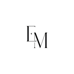 EM monogram logo design letter text name symbol monochrome logotype alphabet character simple logo