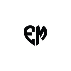 EM monogram logo design letter text name symbol monochrome logotype alphabet character simple logo