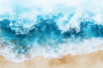 Coastal Serenity: Azure Waves on Sandy Shore