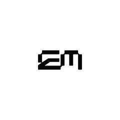EM monogram logo design letter text name symbol monochrome logotype alphabet character simple logo