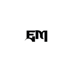 Obraz premium EM monogram logo design letter text name symbol monochrome logotype alphabet character simple logo