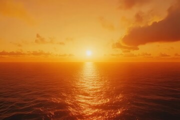 Obraz premium Fiery Sunset Over the Ocean