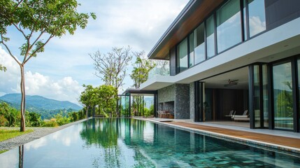 Obraz premium Exquisite Luxury Villa Resort with Sweeping Landscapes