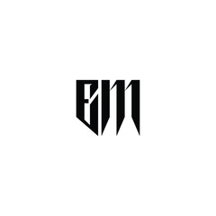 EM monogram logo design letter text name symbol monochrome logotype alphabet character simple logo