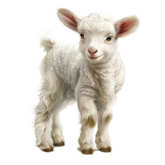 Naklejka premium Adorable White Lamb - Cute Baby Animal Portrait