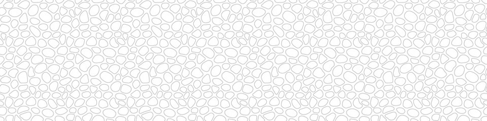 Doodle stones seamless vector background. Black and white paving seamless patterns. Smooth pebble template background. cobblestones and cute rounded outlines shapes for interior and science design