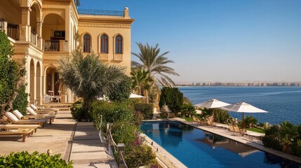 Fototapeta premium Exquisite Luxury Villa Resort with Sweeping Landscapes