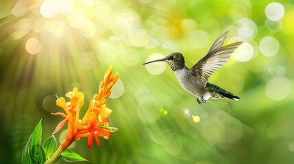 Naklejka premium Hummingbird in Flight