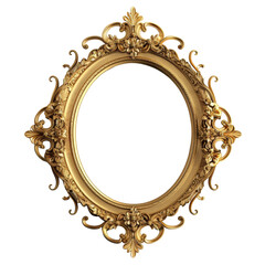 Ornate Vintage Golden Decorative Mirror with Intricate Design.