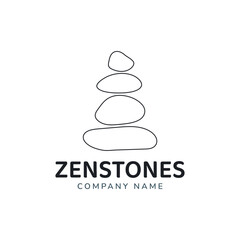 Zen stones logo template vector illustration. Balance rocks logotype concept. Smooth pebble signs set for spa, wellness, beauty salons designs,business cards, company branding. meditation symbols.
