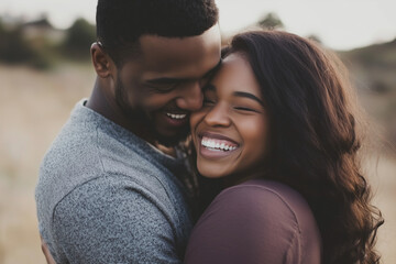Fototapeta premium man and woman are smiling at the camera. Happy couple. 