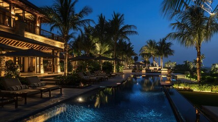 Fototapeta premium Exquisite Luxury Villa Resort with Sweeping Landscapes