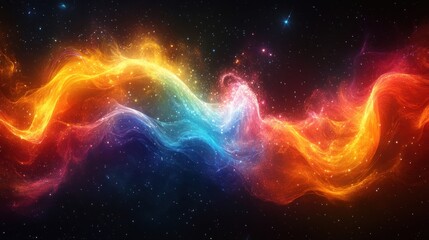 Fototapeta premium Abstract Cosmic Landscape with Bright Nebulas and Stars