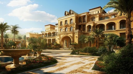 Fototapeta premium Exquisite Luxury Villa Resort with Sweeping Landscapes