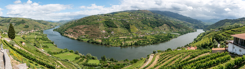 Quaint Douro valley with terraced vineyards at Imaginario viewpoint © imagoDens