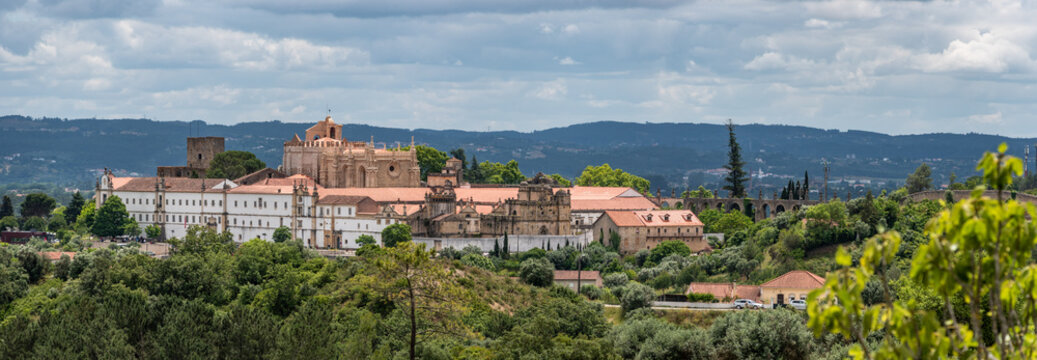 Iconic fortified Convento de Cristo in Tomar, former main convent of the Order of the Templar in Portugal