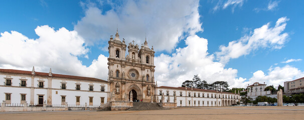 Baroque portal to the church of Alcobaca monastery, UNESCO world heritage since 1989