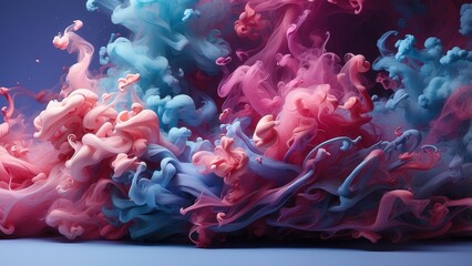 Abstract background of blue and purple and pink smoke