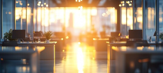 Sunrise Office Interior - Modern Workplace