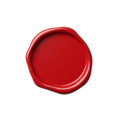 Bright Red Wax Seal Circular Shape with Smooth Edges and Texture