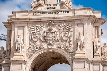 Iconic Arco de Rua Augusta in old town Lisbon
