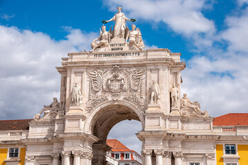 Obraz premium Iconic Arco de Rua Augusta in old town Lisbon