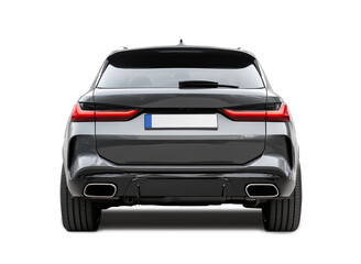 Gay modern family car from the back, isolated. PNG file with transparency. Ai