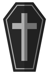 Obraz premium Coffin flat icon vector design isolated on white background.