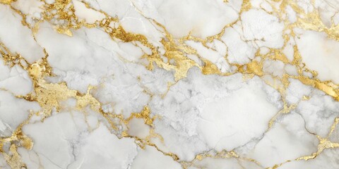 Obraz premium White marble with gold foil background luxury texture macro