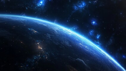 Fototapeta premium Earth from Space: A Celestial View