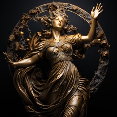 Obraz premium Golden Statue Photography with Stunning Hyper-Realistic Detail and Light