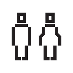 Obraz premium Lavatory and restroom sign for man and women isolated icon graphic vector