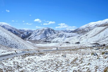 Lindis Pass, New Zealand, Winter