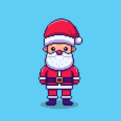 Pixel art Santa Claus game asset design