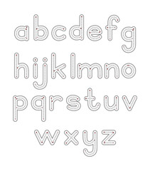 Tracing lowercase letter for preschool. Printable worksheet for kids