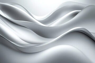 Obraz premium Abstract silver wavy background with flowing lines and smooth curves.