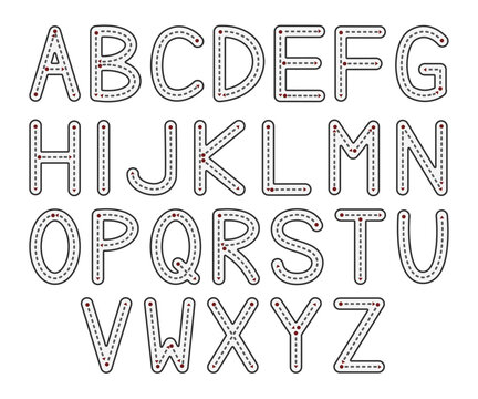 Tracing uppercase letter for preschool. Printable worksheet for kids