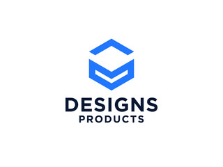Hexagon Arrow Up Logo. Arrow Out of Box Icon isolated on White Background. Usable for Business and Technology Logos.
