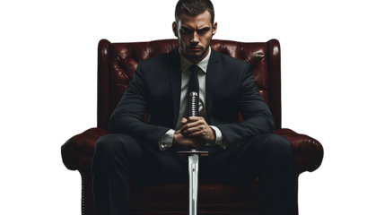 businessman with a sword
