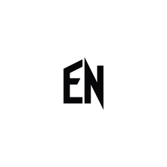 EN monogram logo design letter text name symbol monochrome logotype alphabet character simple logo