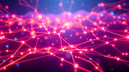 Abstract technology background with connection lines and dots. 