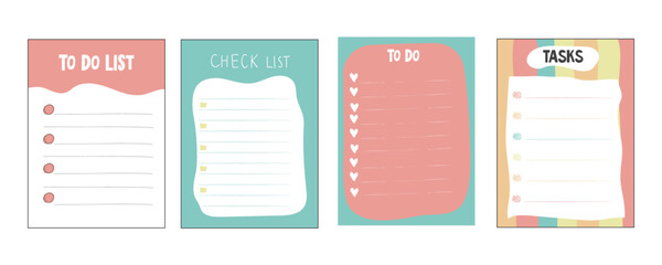 Set To do check list page doodle blank. Reminder, memo note hand drawn isolated on white. Pencil planner, notepad, sheet. 